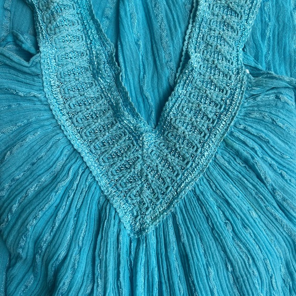 Boho, brilliant blue, summer, maxi dress. - Picture 3 of 3